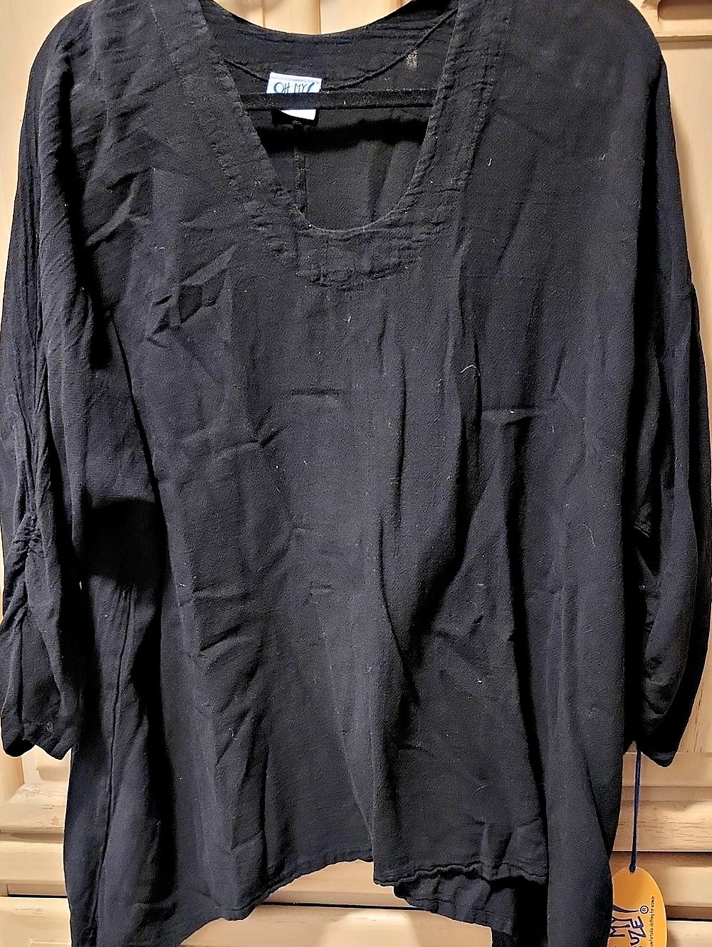 Oh My Gauze Arty 3 Black Gauze Tunic NWT